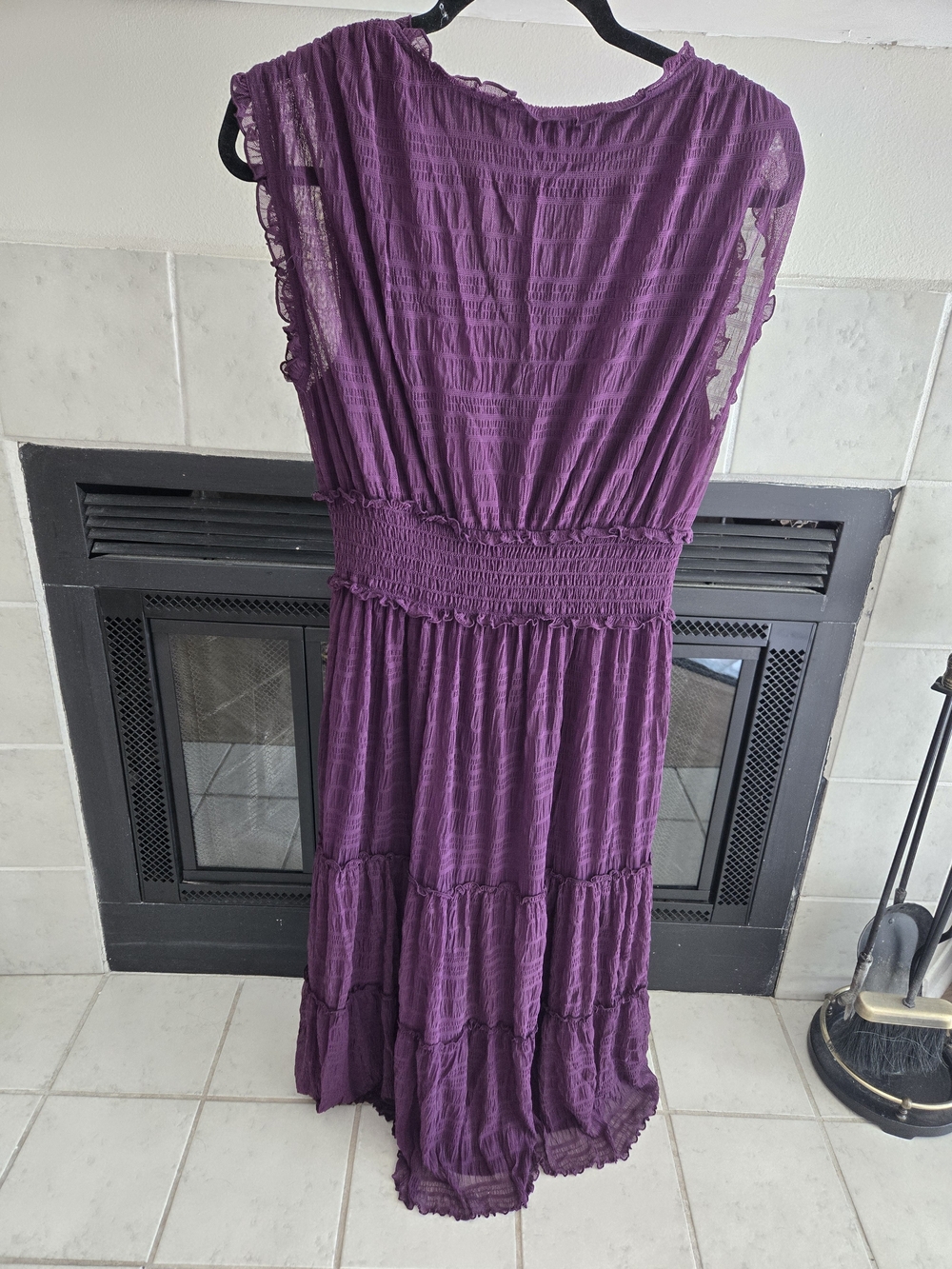 Max Studio Plum V-Neck Tiered Maxi Dress - Picture 5 of 5
